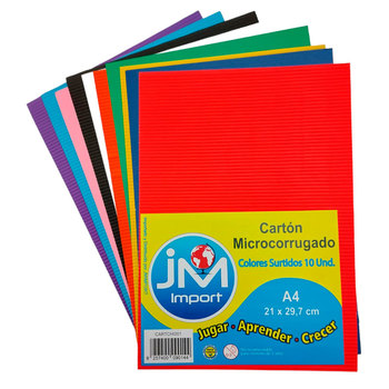 Cartón Microcorrugado Tamaño  A4 10 Colores