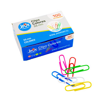 Clip De Colores 33Mm 100 Unidades