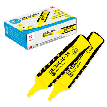 DESTACADOR CON GRIP BISELADO AMARILLO