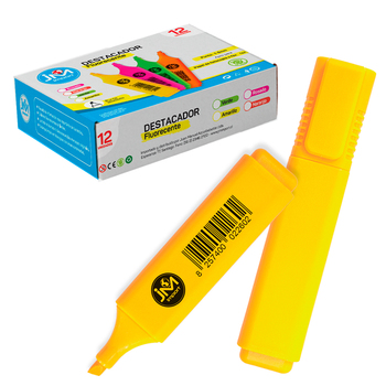 Destacador Cuadrado Ancho Amarillo Caja 12 Unid.