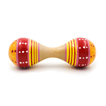 Maraca Dobles Con Diseño De Madera