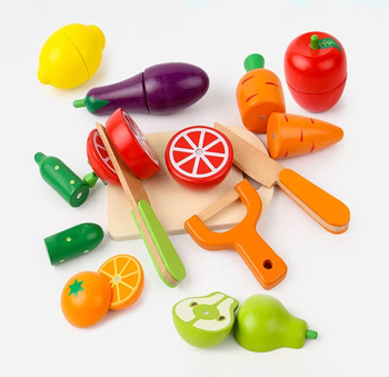 Verduras De Madera Para Cortar 12 Piezas