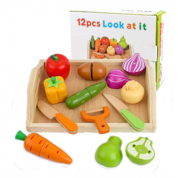 Verduras De Madera Para Cortar 12 Piezas