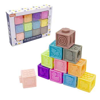 Cubos Apilables Goma Soft Diferentes Texturas 10 P