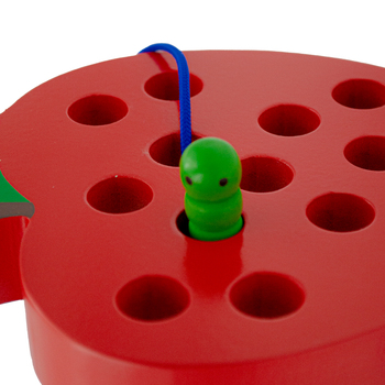 Juego De Enhebrar Manzana De Madera