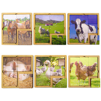 Pack 6 Puzzles Animales Granja 4,6,9