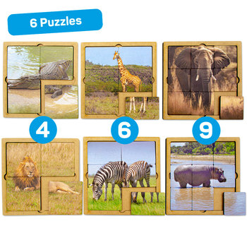 PACK 6 PUZZLES ANIMALES SELVA 4,6,9