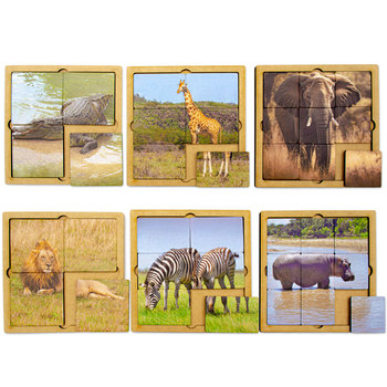 Pack 6 Puzzles Animales Selva 4,6,9