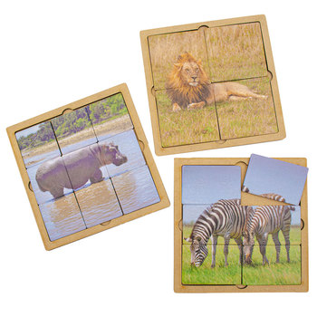 Pack 6 Puzzles Animales Selva 4,6,9