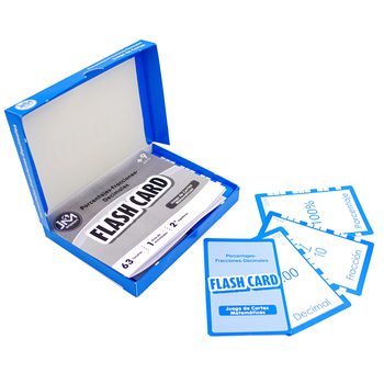 Flash Card Porcentajes, Fracciones, Decimales