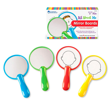 Set De 4 Espejos Irrompibles Con Pizarra