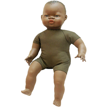 muñeco bebé sexuado con rasgos africanos 32 cm.