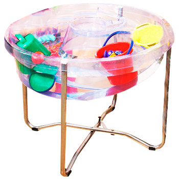 MESA CIRCULAR AGUA Y ARENA TRANSPARENTE