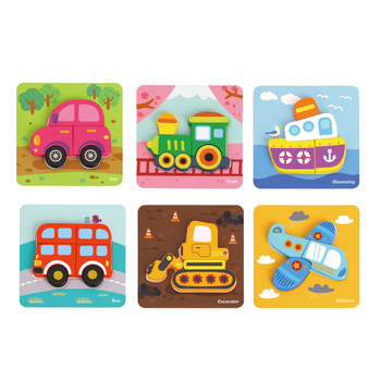 SET DE 6 PUZZLES ENCAJE LOS TRANSPORTES
