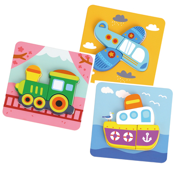 Set De 6 Puzzles Encaje Los Transportes