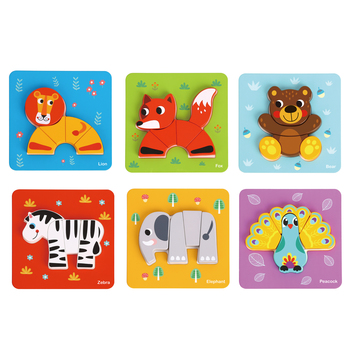 SET DE 6 PUZZLES ENCAJE LOS ANIMALES