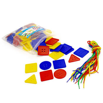 BOTONES GEOMÉTRICOS EN BOLSA 80 PIEZAS