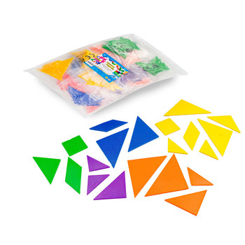 TANGRAMA PLÁSTICO, 24 SETS 10 X 10 CM