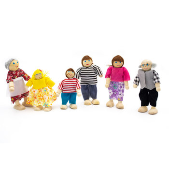 Familia De Madera 6 Piezas 10 Cm