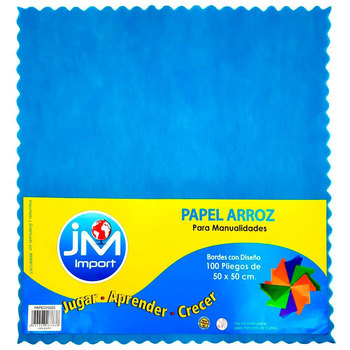 PAPEL ARROZ CELESTE 50 X 50 CM 100 UNIDADES / JM IMPORT (PAPECHI220) - JM  Import Ltda. - Material didáctico y juguetes educativos