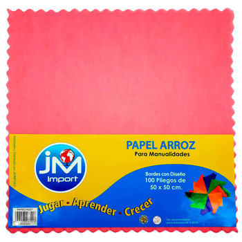 PAPEL ARROZ ROJO 50 X 50 CM 100 UNIDADES / JM IMPORT (PAPECHI216) - JM  Import Ltda. - Material didáctico y juguetes educativos