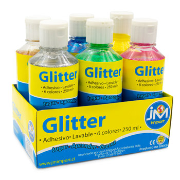 Adhesivo Glitter Set 6 Potes 250Ml C/u