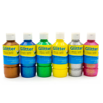 Adhesivo Glitter Set 6 Potes 250Ml C/u