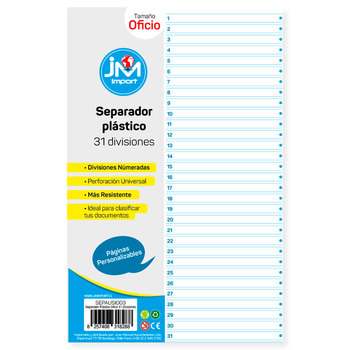 SEPARADOR NUMERICO OF. 31DIAS PLASTICO